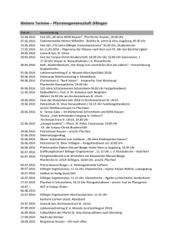 Jahresplan  - Pfarreiengemeinschaft Dillingen