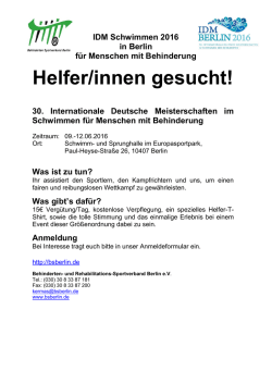 IDM Schwimmen f&uuml;r Menschen mit Behinderung in Berlin