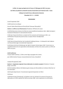 Programme DüsseldorfFR - Deutsch-französisches Historikerkomitee