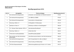 Aktionsfond Bewilligungszeitraum 2014