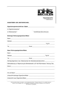 Eigent&uuml;mer- bzw. Mieterwechsel