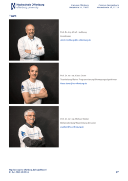 Ing. Ulrich Hochberg Koordinator ulrich.hochberg@hs