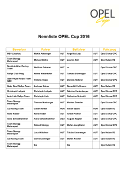 Nennliste OPEL Cup 2016
