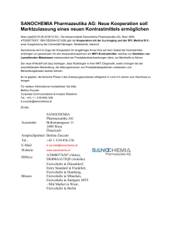 SANOCHEMIA Pharmazeutika AG: Neue Kooperation soll