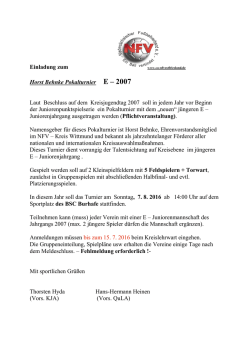 Horst Behnke Pokal am Sonntag, 7. August 2016