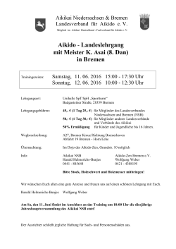 Aikido - Landeslehrgang mit Meister K. Asai (8. Dan) in Bremen