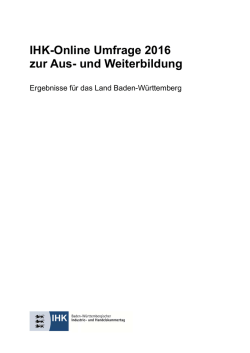 IHK-Online Umfrage 2016 zur Aus- und Weiterbildung