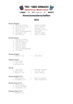 Vereinsmeisterschaften 2016