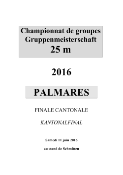 Championnat de groupes Gruppenmeisterschaft 25 m 2016