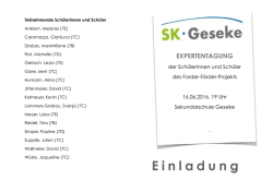 Einladung - Expertentagung