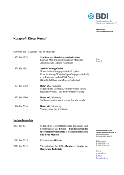 Kurzprofil Dieter Kempf