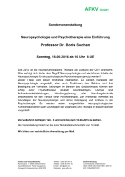 Neuropsychologie und Psychotherapie eine Einführung