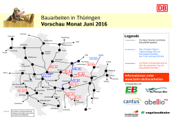 Bauarbeiten in Thüringen Vorschau Monat Juni 2016