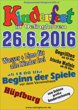 Kinderfest 2016 - Dorfgemeinschaft Oelinghoven