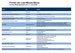 Firmen der Last-Minute-Börse