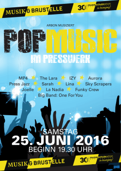 25. JUNI 2016 - Musikschule Arbon