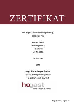 Hogast Zertifikat