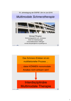 Vortrag zur Multimodalen Schmerztherapie