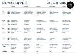 die wochenkarte 13. - 17.06.2016