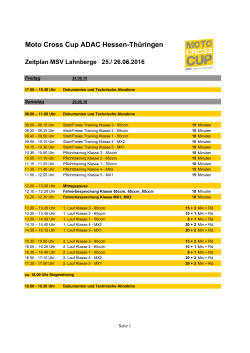 Zeitplan Lahnberge - Motocross-Cup