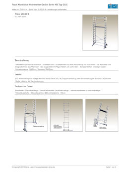 Datenblatt: Facal Aluminium Heimwerker-Gerüst Serie 100