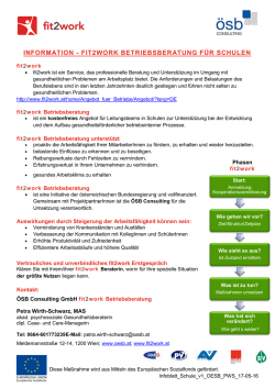 Informationsschreiben fit 2 work - bmhs