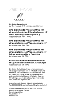 Die Spitex Zuchwil sucht per 1