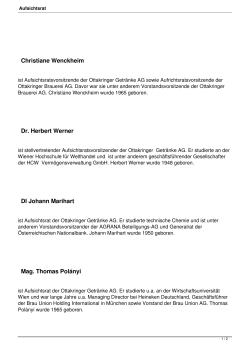 Christiane Wenckheim Dr. Herbert Werner DI Johann Marihart Mag