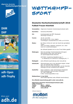 Informationsblatt zur DHM Fussball (Frauen/Kleinfeld)
