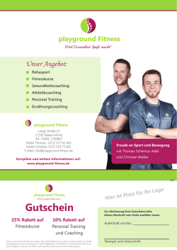 Gutschein f&uuml;r playground Fittnes aus Waren