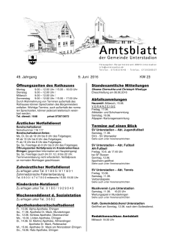Amtsblatt kw23 - Gemeinde Unterstadion
