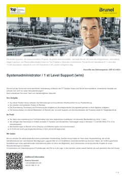 Systemadministrator / 1 st Level Support Job in Bielefeld