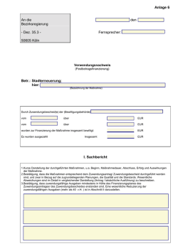 Verwendungsnachweis Festbetragsfinanzierung FRL 1998
