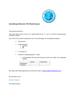 Anmeldung Zeltturnier TSV Westerhausen