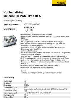 Kuchenvitrine Millennium PASTRY 110 A
