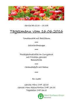 Tagesmenu vom 16.06.2016