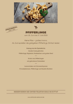 Pfifferlinge vom 18. Juni bis 17. Juli 2016