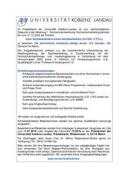 Hochschulentwicklung, H - Stellenwerk Koblenz