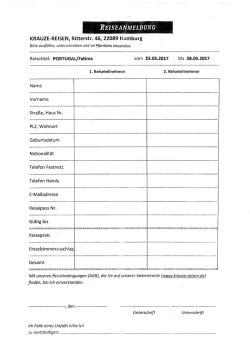 Page 1 Reiseanmeldung KRAUZE-REISEN, Ritterstr. 46, 22089