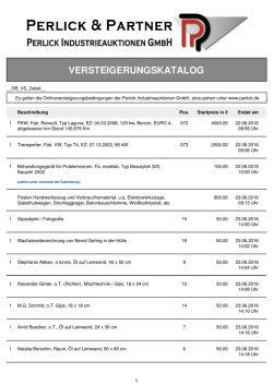 Katalog ohne Bilder - Perlick Industrieauktionen GmbH