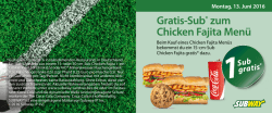Gratis-Sub* zum Chicken Fajita Men&uuml;
