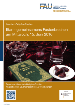 Iftar &ndash; gemeinsamens Fastenbrechen am Mittwoch, 15. Juni 2016