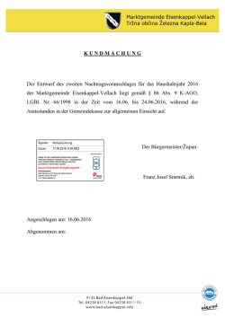 K U N D M A C H U N G Der Entwurf des zweiten