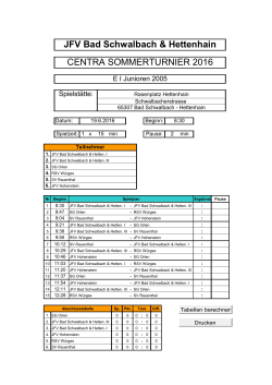 Spielplan E1 Junioren Sonntag 19.06.2016