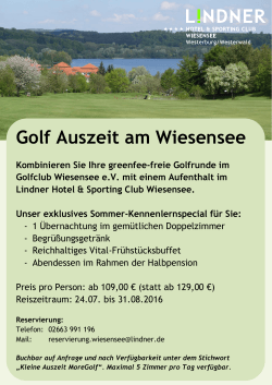 Golf Auszeit am Wiesensee - Golfclub Bonn
