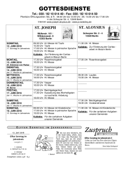 gottesdienste - St. Aloysius
