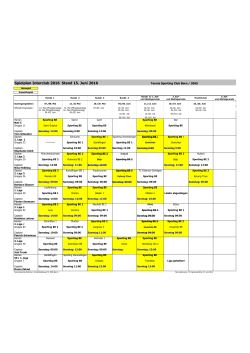 Interclub Spielplan - Tennis Sporting Club Bern