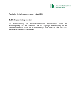 SVB-Beitragsentlastung - Landwirtschaftskammer Oberösterreich