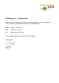 Einladung zur 1. August-Feier
