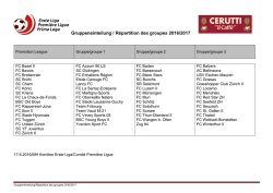 Gruppeneinteilung / R&eacute;partition des groupes 2016/2017